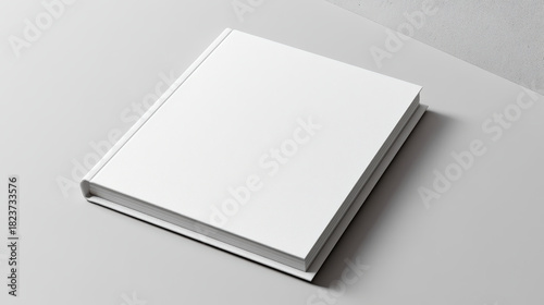 Wallpaper Mural Blank hardcover book mockup on minimal gray table with soft cinematic light and serene mood Torontodigital.ca