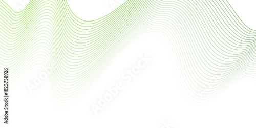 Abstract green wave design with a smooth line pattern illustration, abstract line pattern texture background,  Suit for poster, cover, banner, brochure Vector Illustration,
