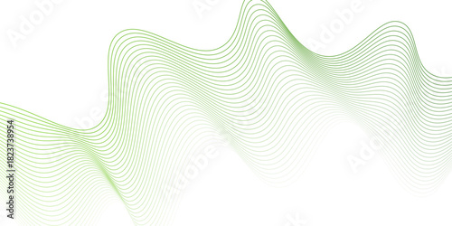Abstract green wave design with a smooth line pattern illustration, abstract line pattern texture background,  Suit for poster, cover, banner, brochure Vector Illustration,