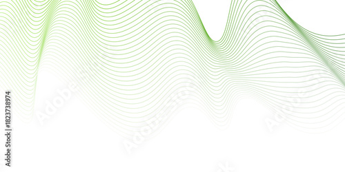Abstract green wave design with a smooth line pattern illustration, abstract line pattern texture background,  Suit for poster, cover, banner, brochure Vector Illustration,