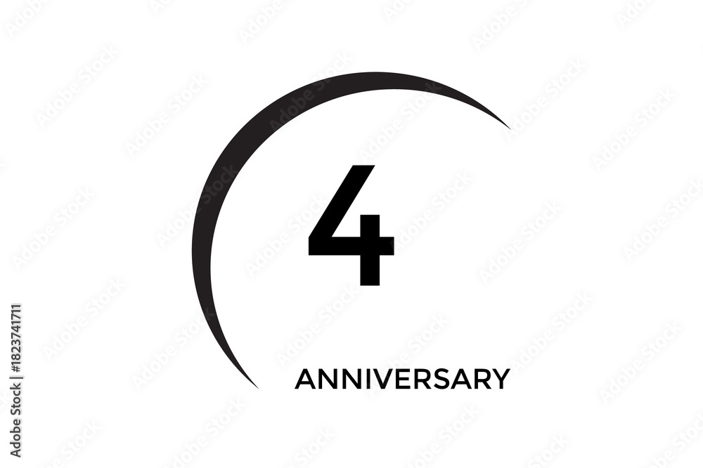 Obraz premium simple 4 anniversary design on a white background