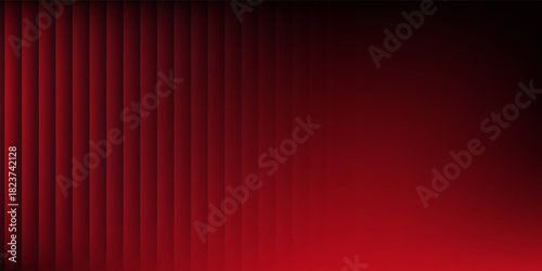 Pink abstract red gradient on a black background with glossy glass stripes and soft waves, creating a distorted simple abstract