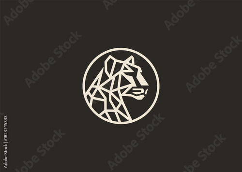 A sharp geometric cheetah logo built with angular shapes and bold symmetry, capturing speed, precision, and agility in a clean modern vector concept