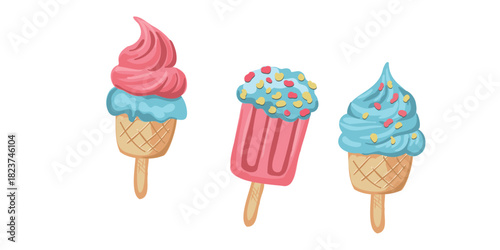 frozen dessert sweet ice cream close up