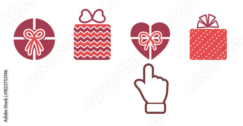 Finger Choose Gift Box Pointing Finger Graphic Vector