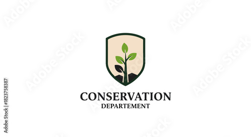 Nature Conservation Community Logo – Tree Planting, Eco Green Movement, Environmental Care Emblem