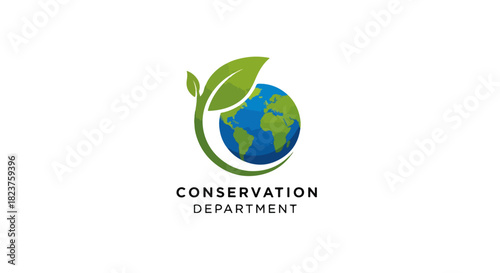 Nature Conservation Community Logo – Tree Planting, Eco Green Movement, Environmental Care Emblem