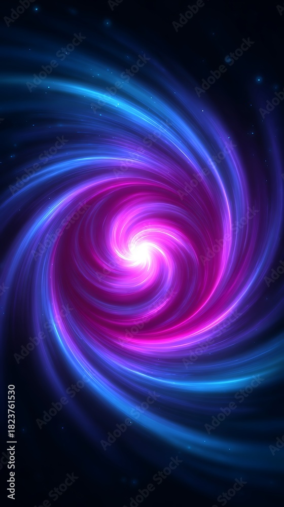 Fototapeta premium Dynamic abstract background with bright neon glowing swirls