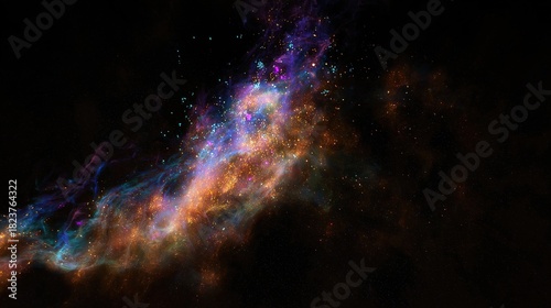 Breathtaking Cosmic Nebula with Dynamic Particle Effects – Vivid Interstellar Gas, Glimmering Stardust, and Swirling Luminescent Particles that Bring Otherworldly Depth to Space-Themed Creations. 