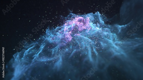 Breathtaking Cosmic Nebula with Dynamic Particle Effects – Vivid Interstellar Gas, Glimmering Stardust, and Swirling Luminescent Particles that Bring Otherworldly Depth to Space-Themed Creations. 