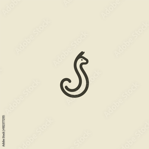 Llama line style logo with simple friendly minimal stroke design.