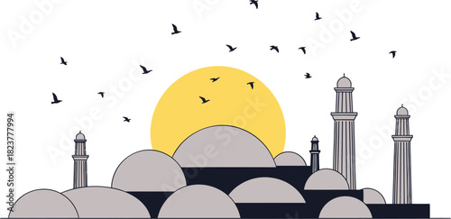 Sunrise Over Ancient Cityscape