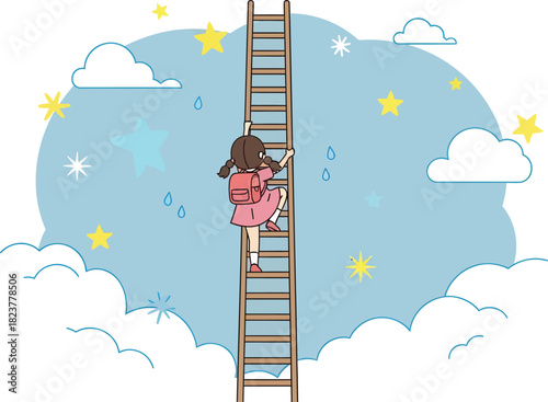 Little Girl Chasing Her Dreams