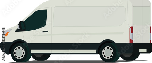 Transit van angled rear side view