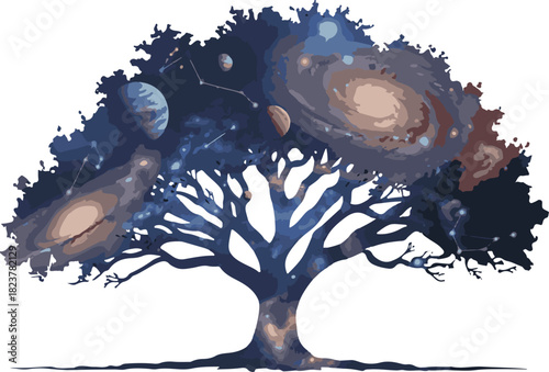 Cosmic Tree of Life Representing Connection Knowledge and the Universe