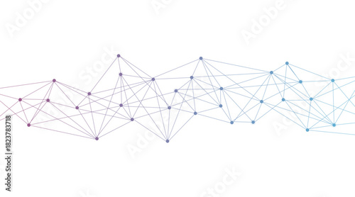 Abstract tech network connection dots. Digital technology and big data analysis background. White background with plexus lines. Geometric background with abstract mesh