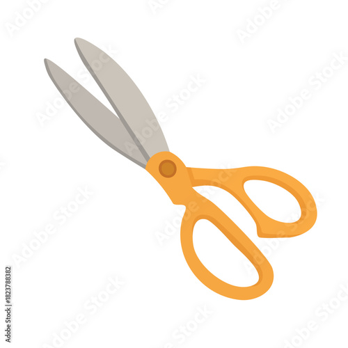Sharp tailoring scissors illustrated in warm flat style, perfect for sewing themes, crafts, and creative projects.