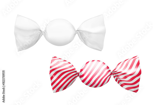 Candy twist mockup. Vector illustration isolated on white background. Ready and simple to use for your design. The mock-up will make the presentation look as realistic as possible. EPS10.