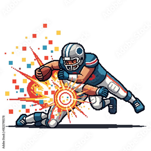 Dynamic Football Action Two Players Colliding in an Energetic Illustration Depicting the Sport's Intensity