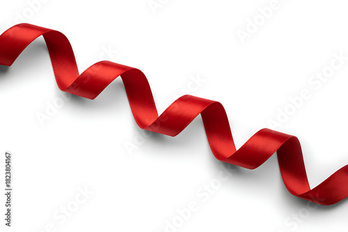 red ribbon on white background