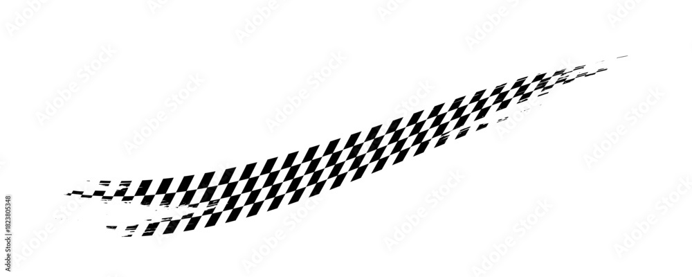 Naklejka premium Race flags or checkerboard background. Chess game or rally sport car competition wallpaper. Tilted black and white squares pattern. Banner with checkered texture. Vector flat illustration