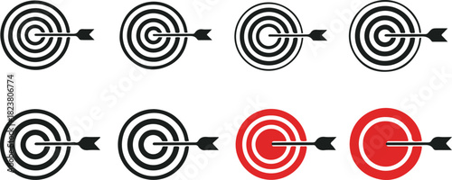 Collection of Dartboard and Arrow Icons target bullseye