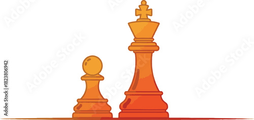 Orange Chess King and Pawn Gradient game strategy