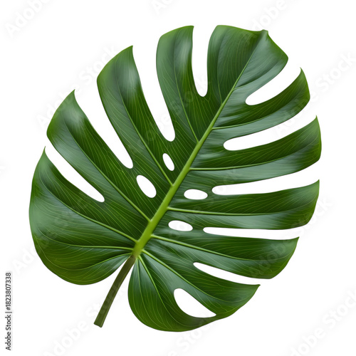 Tropical vibrant monstera leaf bringing lush nature indoors easily now