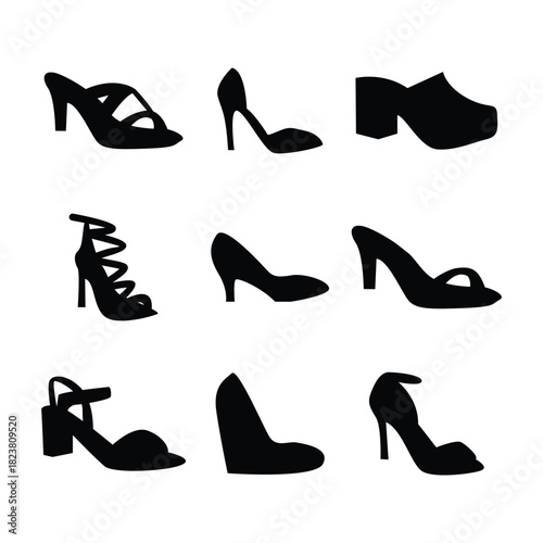 Black and white vector shoes 