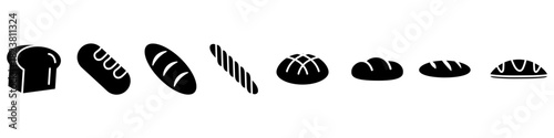Bread icon vector set. Loaf illustration sign collection. baked goods symbol. Toast Logo. Breads web icons.