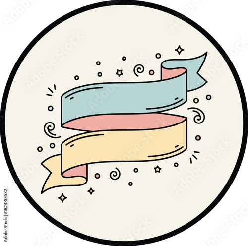 Decorate your creative project with this stylish ribbon banner design perfect for any occasion