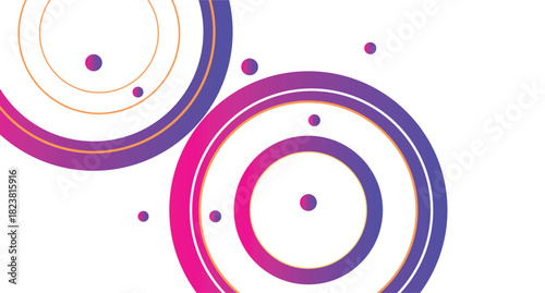 Abstract blue purple lines circle, gradient shapes and dots on white background perfect for banner and poster design