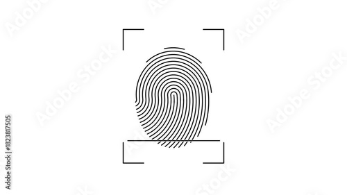 Access denied fingerprint scan outline icon animation with scanning process and cross mark on white background and green screen. 4K animated for security warning, access rejected, and motion graphics.