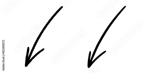 Doodle arrow set with swirl curves, marker edges and playful hand-drawn style on a transparent background. PNG maintains clean contrast; Overlay option enhances emphasis and flow.