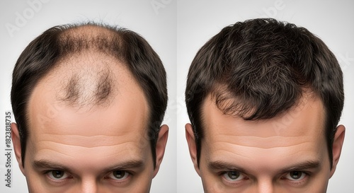 Hair Loss Treatment Before and After Male Pattern Baldness Restoration Result