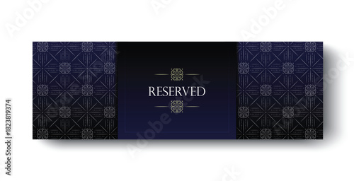 Decorative Elegant Reserved Sign for Table Card Design in Restaurant
