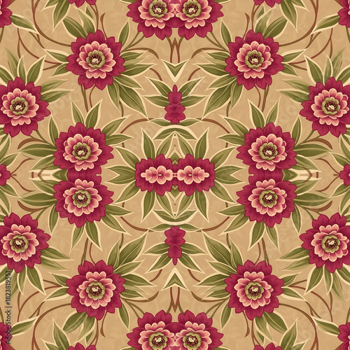 Wallpaper Mural “Seamless Floral Pattern Collection – Vintage Botanical, Paper-Cut, Folk Art, Geometric & Modern Flower Designs” Torontodigital.ca