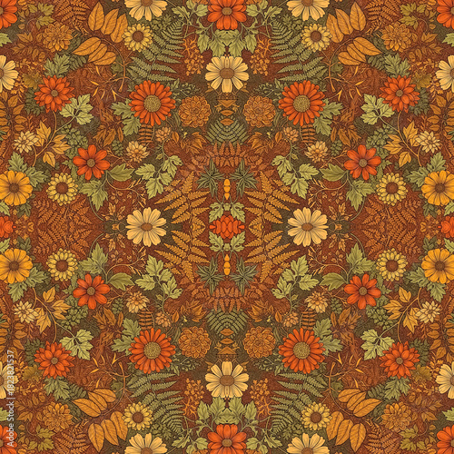 Wallpaper Mural “Seamless Floral Pattern Collection – Vintage Botanical, Paper-Cut, Folk Art, Geometric & Modern Flower Designs” Torontodigital.ca