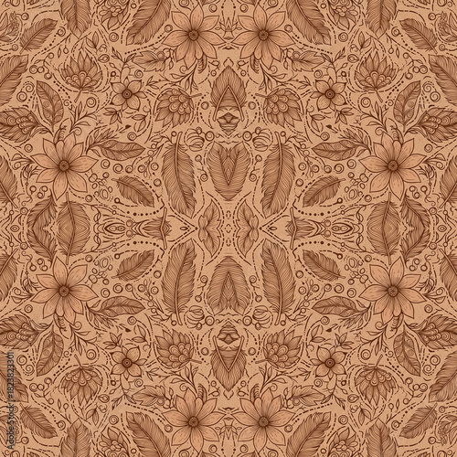 Wallpaper Mural “Seamless Floral Pattern Collection – Vintage Botanical, Paper-Cut, Folk Art, Geometric & Modern Flower Designs” Torontodigital.ca