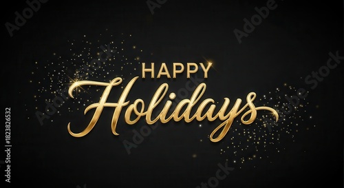 Golden happy holidays greeting