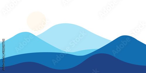 Photography Vector colorful illustration of a sunset in the mountains