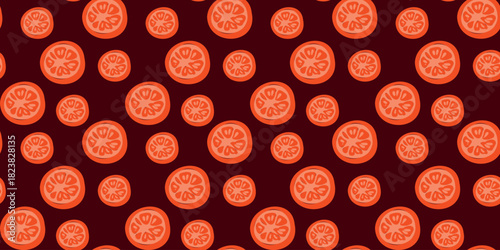 decorative seamless red tomato pattern illustration