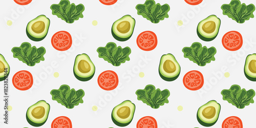 illustrated seamless background with healthy vegetables
