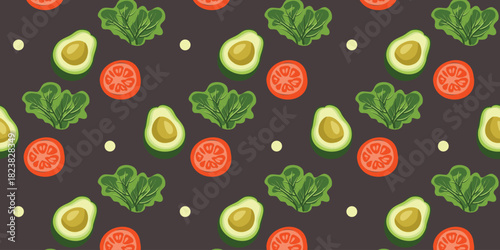 eco friendly organic vegetable seamless pattern