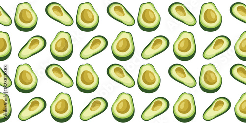 repeating avocado fruits seamless vector design