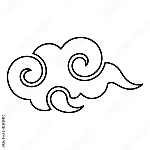 Traditional Japanese Cloud Outline