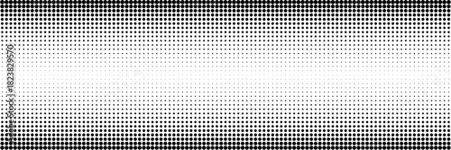 Dotted halftone gradient gradation texture. Comic pop art background with vanishing polka dot effect. Fading black circle pattern. Staggered dots. Overlay backdrop. Vector illustration
