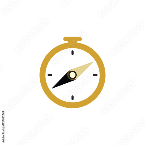 Gold Compass Icon Pointing North Classic Design