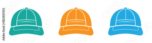 Hat icon collouring baseball cap icon illustration isolated on white background