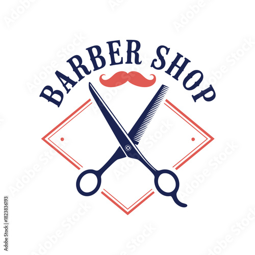 Barber shop vintage logo design
